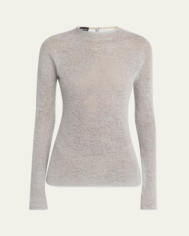 Textured Cashmere-Blend Knit Top